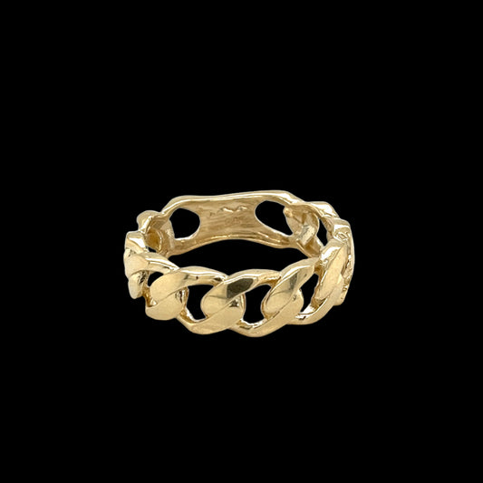 טבעת מיאמי קובנית 14K זהב רגיל 7 מ"מ