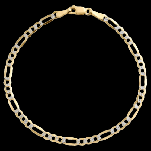 Figaro Anklet Plain & Diamond Cut