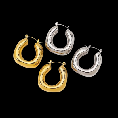 18K Gold Plated Stainless Steel Hoops