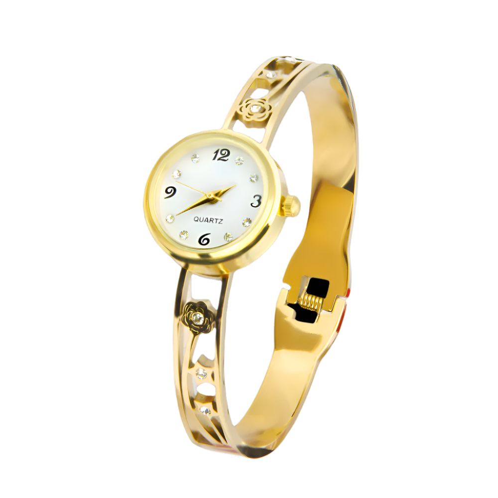 18k Gold Plated Stainless Steel Watch Bangle