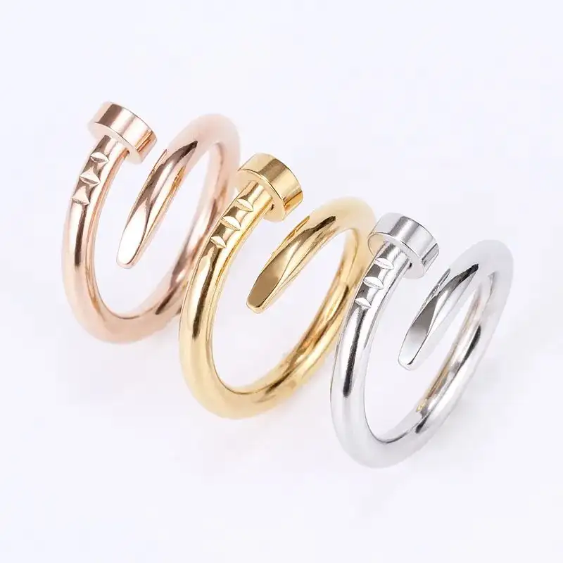 High End Stainless Steel Nail Bangle Shining Bright Rings