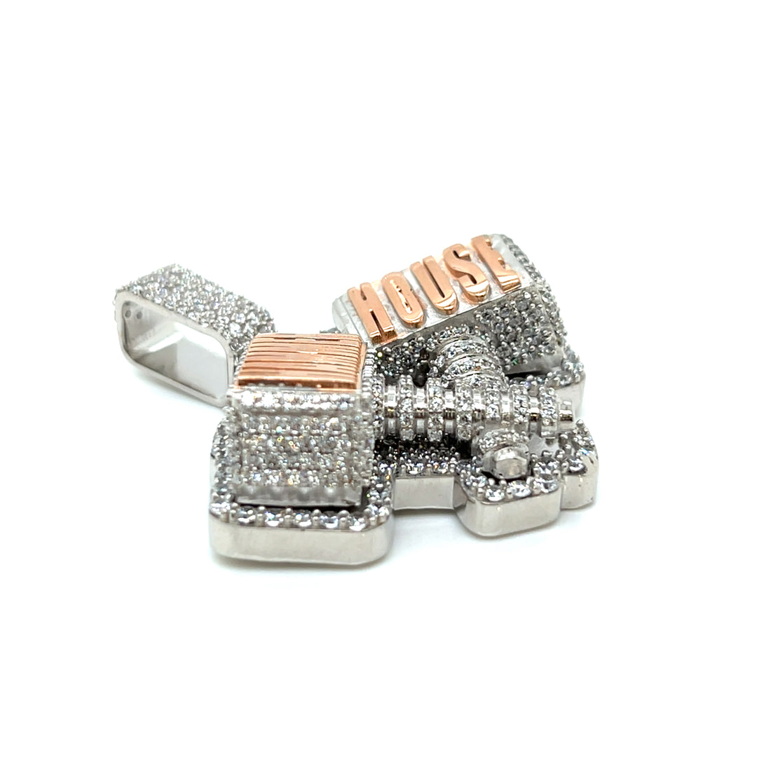 Lab-Created Moissanite Double Hammer Pendant 'HAMMER HOUSE'