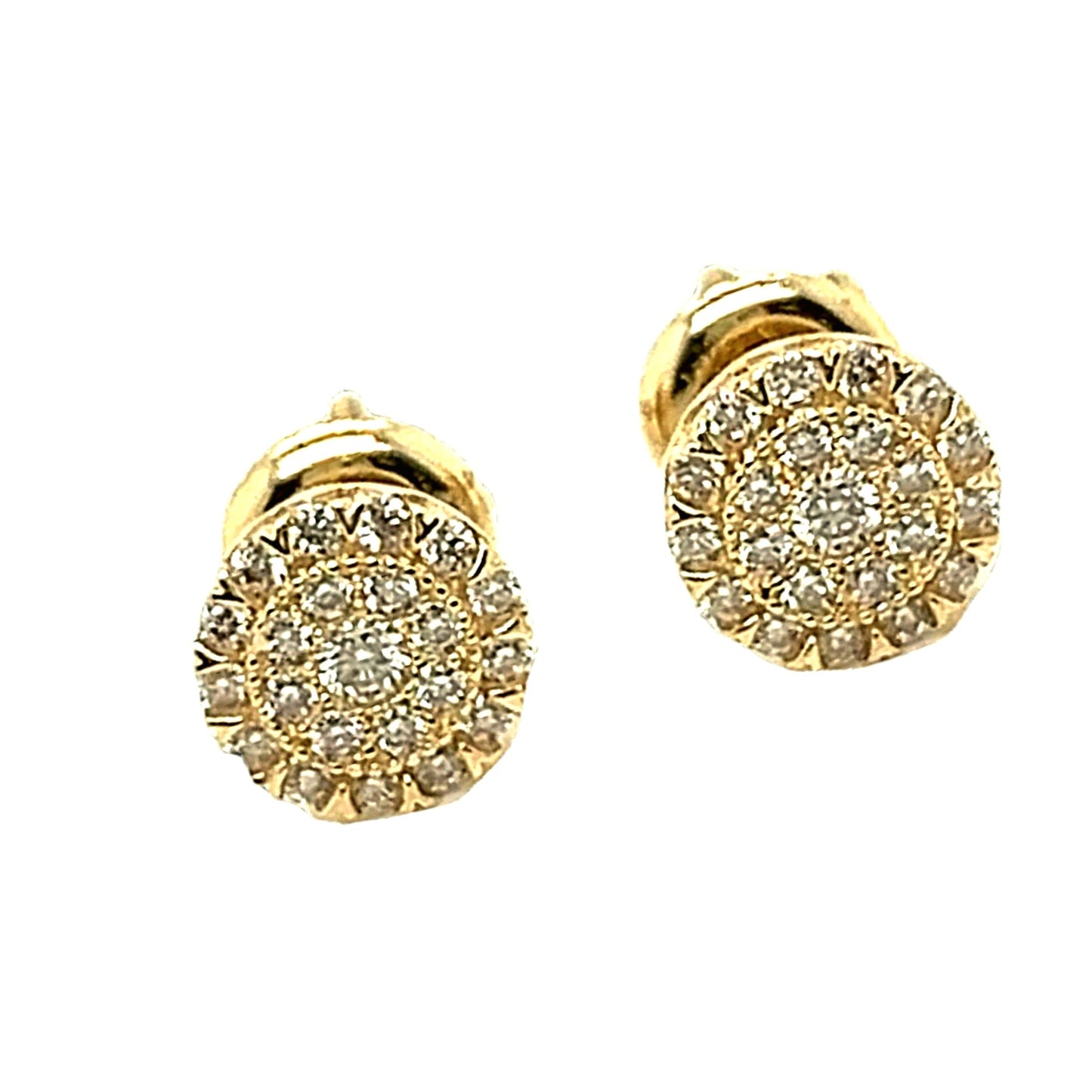 Circle 10k Gold 0.27CT Moissanite Beautiful Screws Earrings - G207213