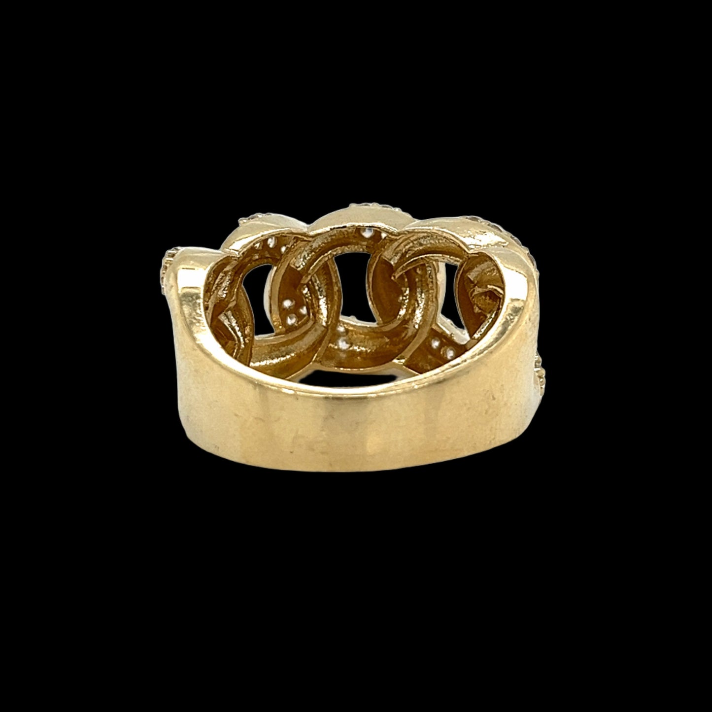 טבעת קובנית מיאמי 14K זהב עם CZ