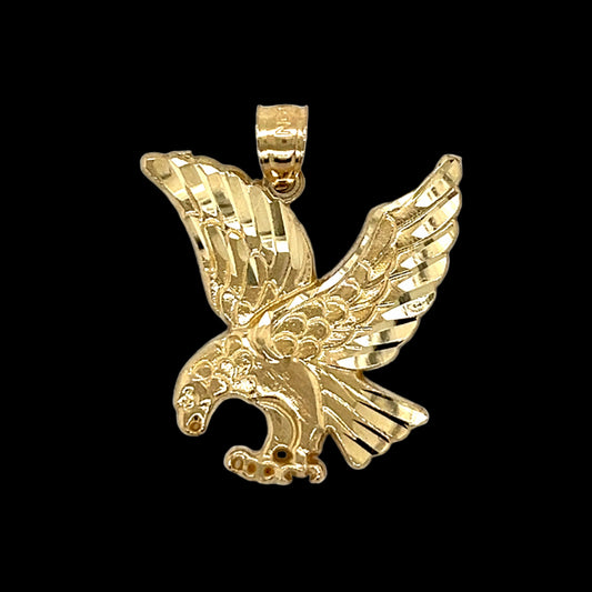 14K Gold Beautiful Flying Eagle Pendant