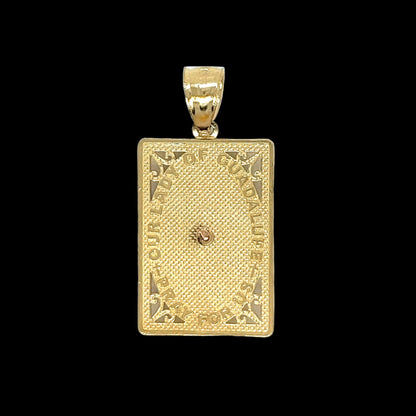 14K Gold Two Tone Virgin Mary Pendant