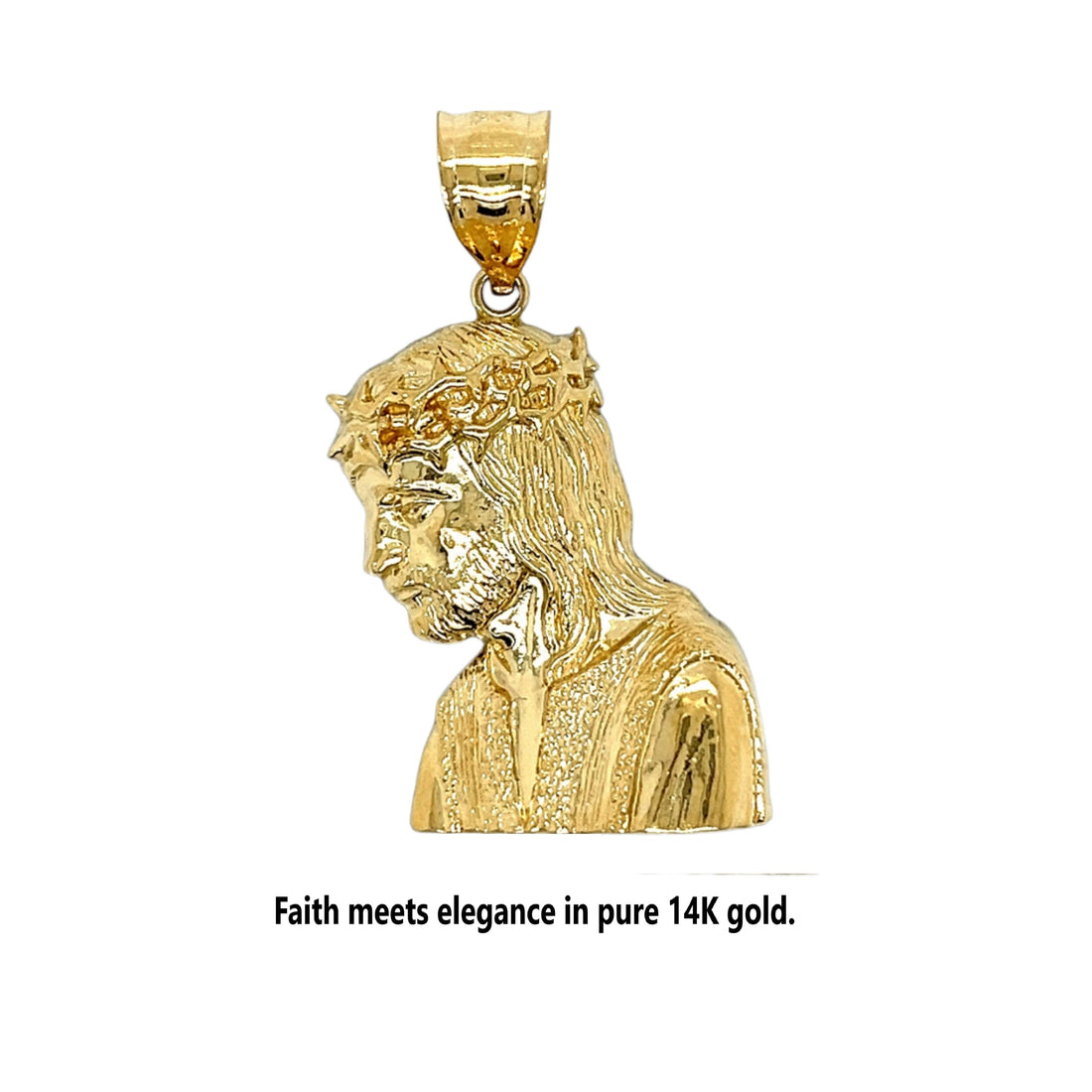 ישו 14K זהב עם תליון כתר