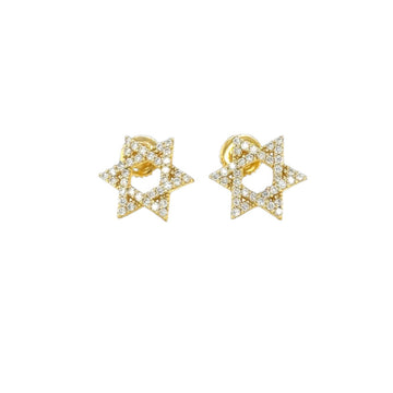 Star of David Silver Earrings with Cubic Zirconia