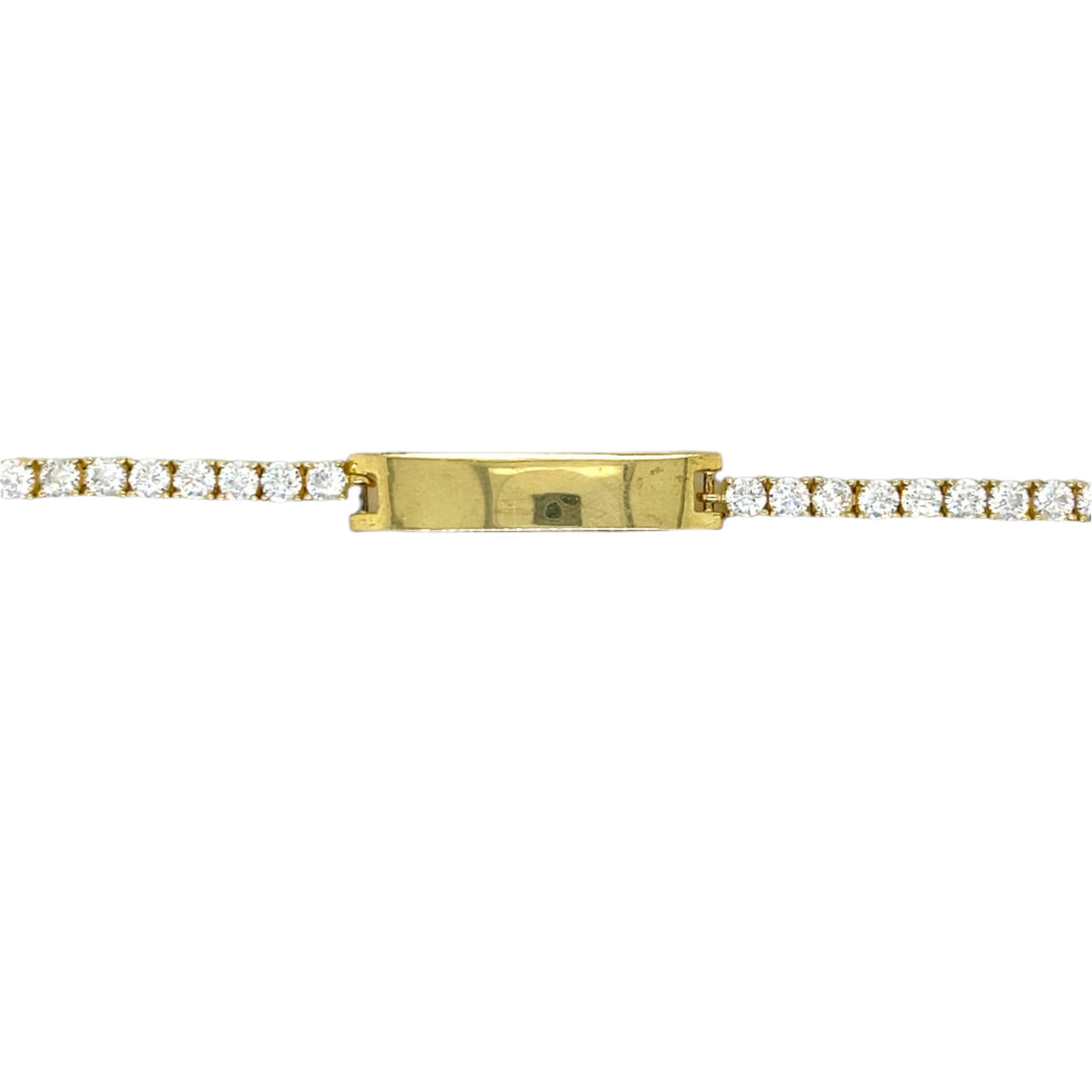 Baby Tennis ID Bracelet 14k Gold over Sterling Zirconia Nameplate Kids