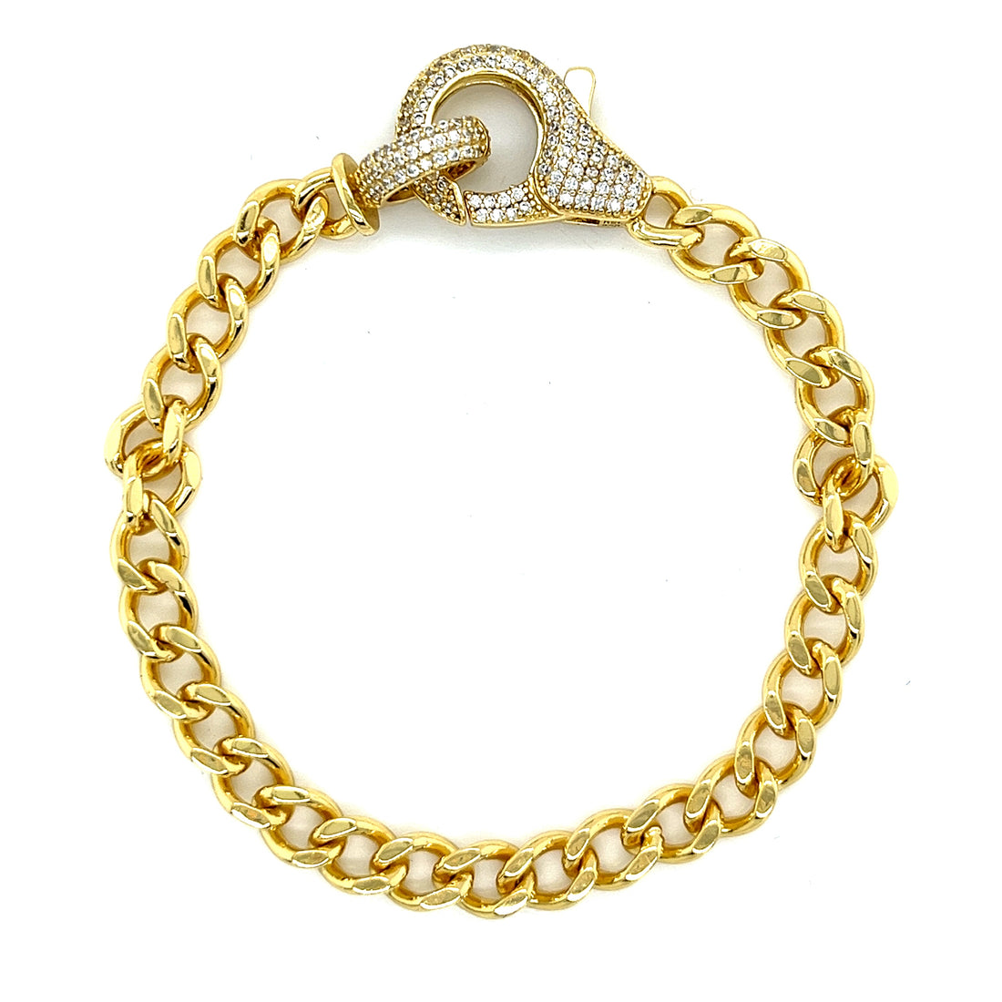 Cuban Link Lobster Iced Clasp Sterling Zirconia Bracelet