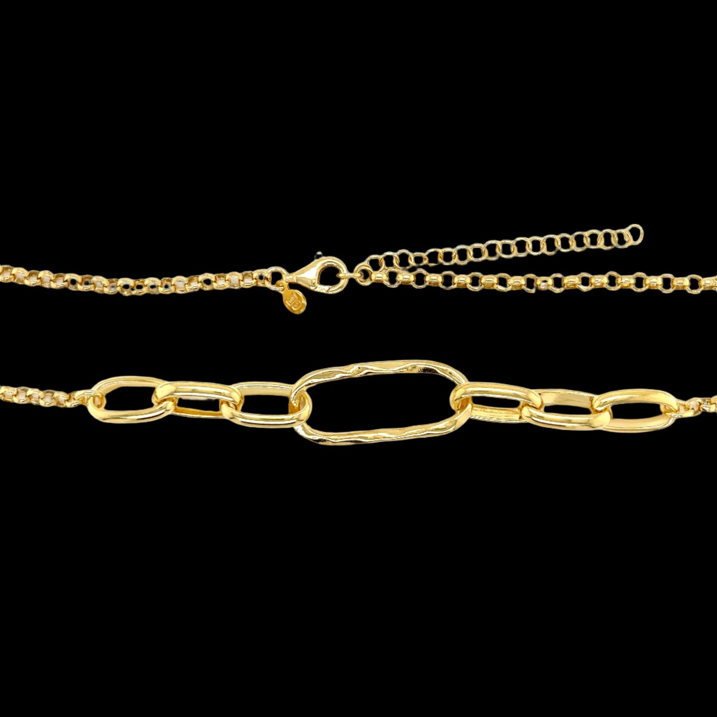 14K Gold Plated Elegant Linked Chain Necklace