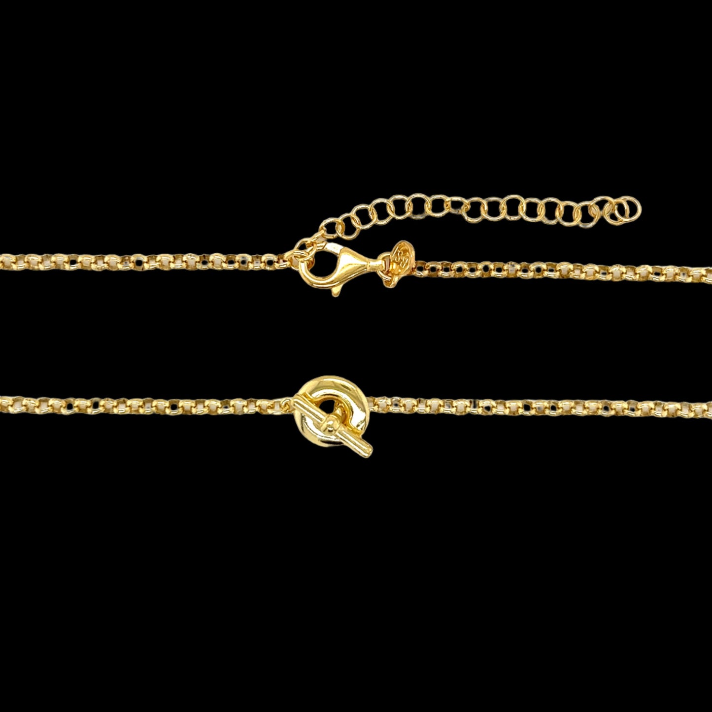 14K Gold Plated T-Bar Pendant Bracelet