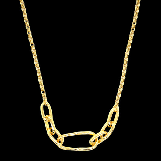 14K Gold Plated Elegant Linked Chain Necklace