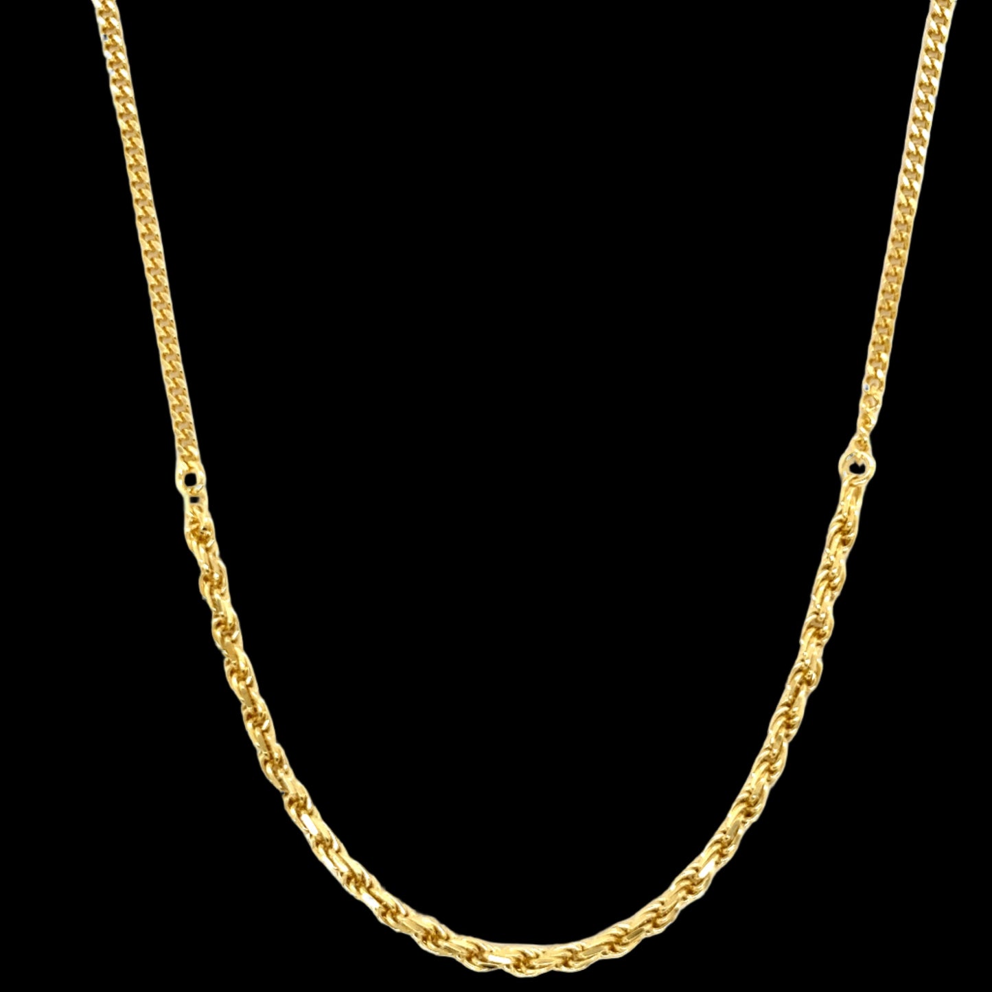 14K Gold Plated Baby Cuban And Rope Necklace