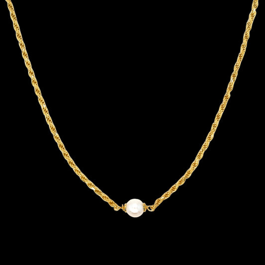 14K Gold Plated Pearl Rope Necklace