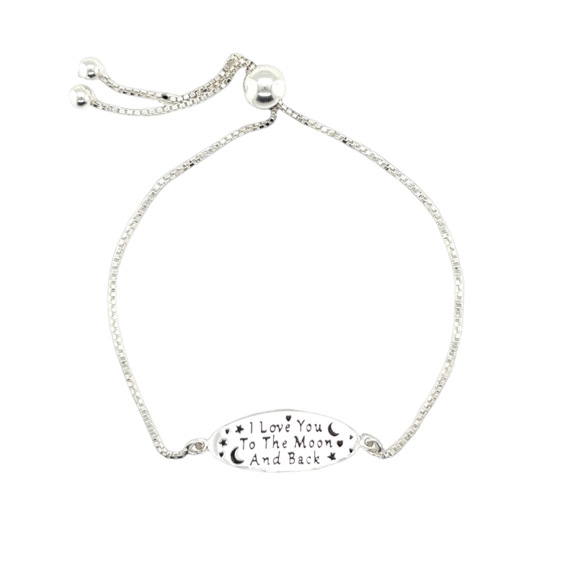 Sterling Silver Adjustable Bar Bracelet Personalized Message