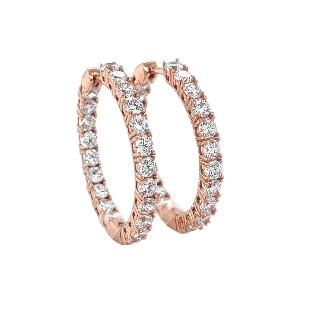 Inside Out Round Zirconia 2mm Eternity Huggie Delicate Hoops Earrings - C2350959