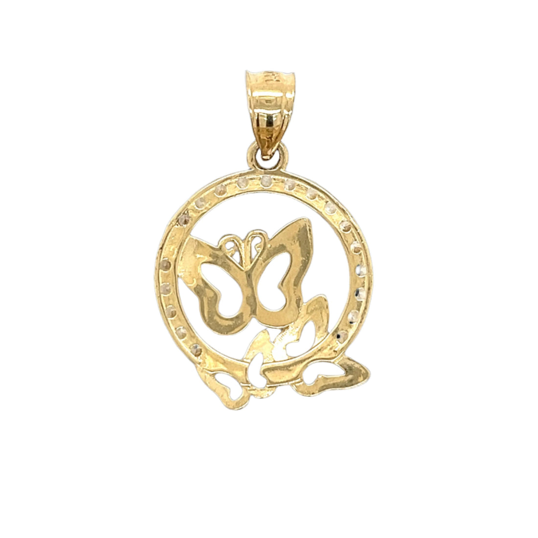 14K Gold Butterflies Pendant