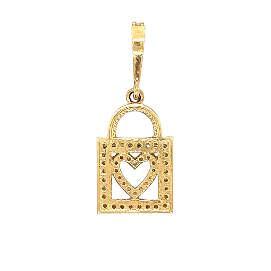 14K Gold Lock with Heart Pendant