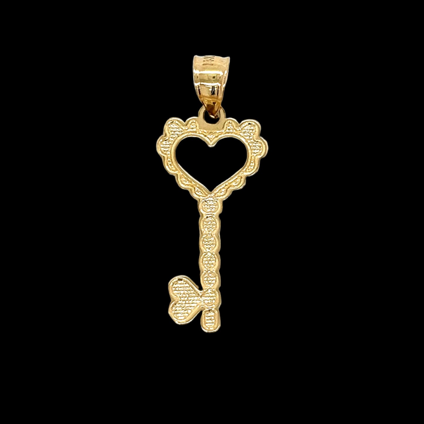 14K Gold Heart Key