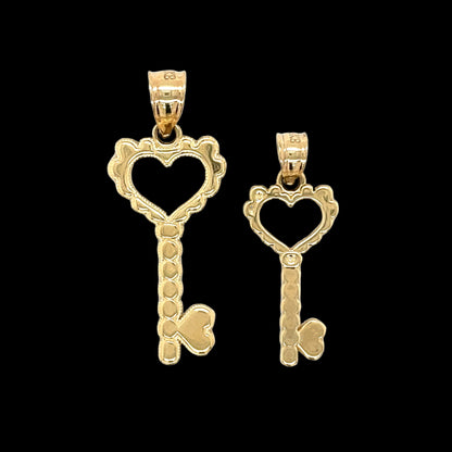 14K Gold Heart Key