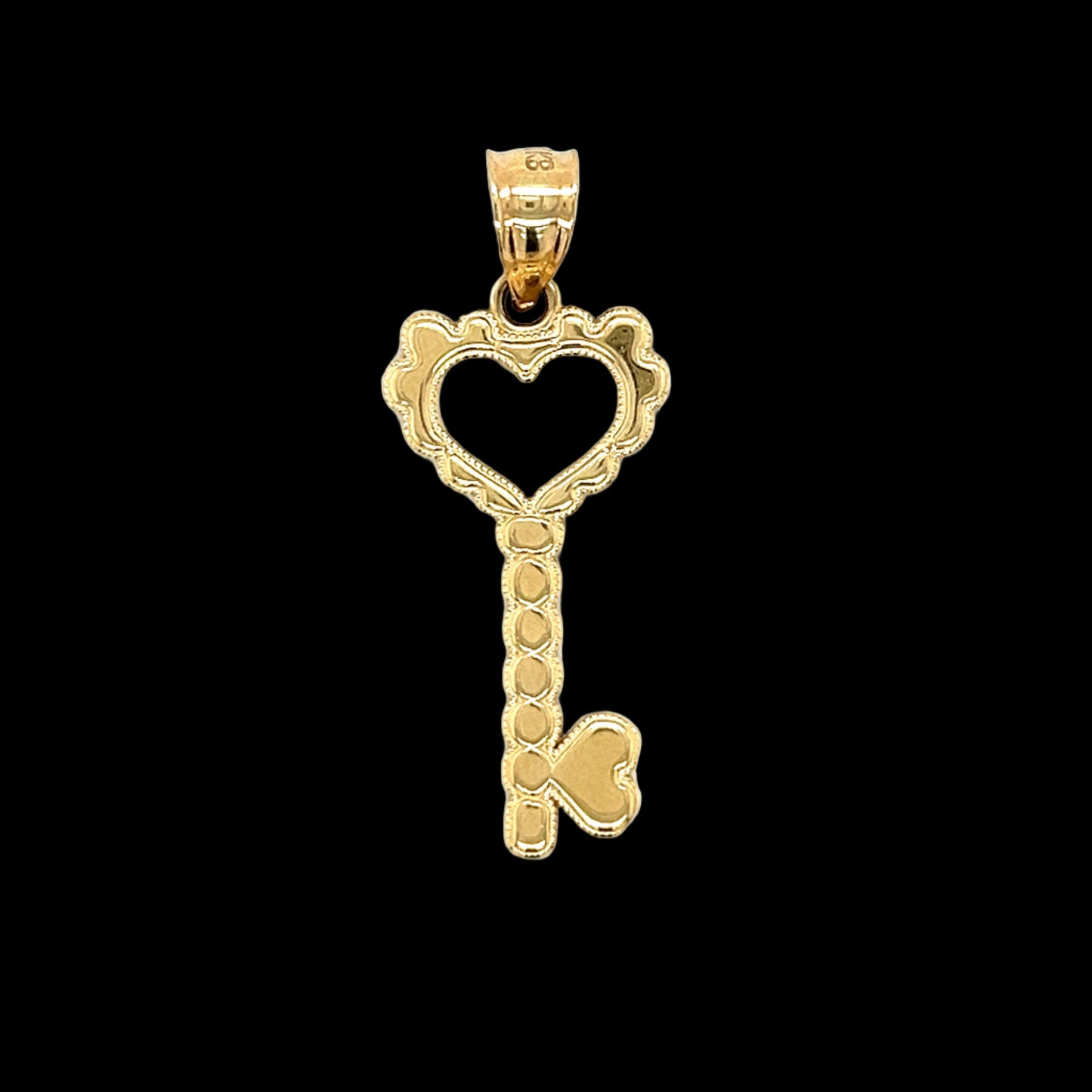14K Gold Heart Key
