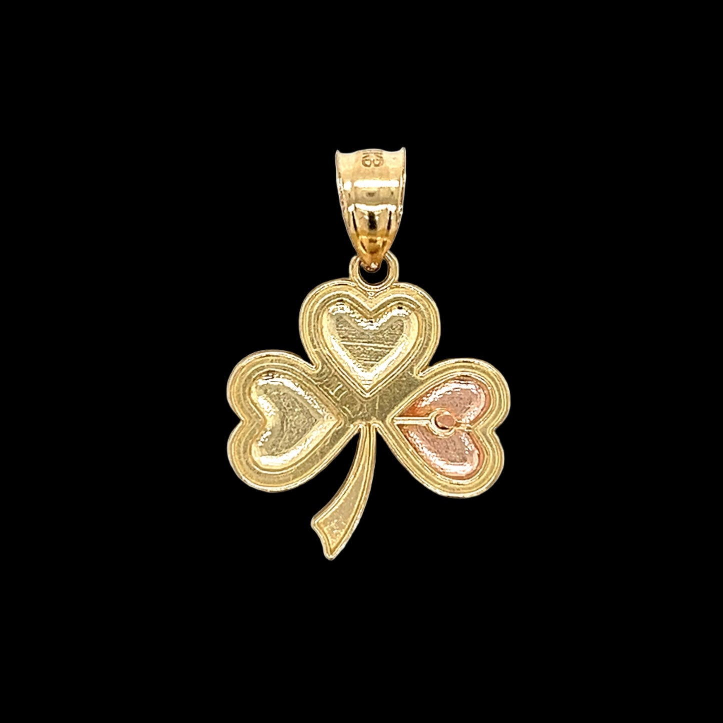 14K Three Toned Clover Pendant