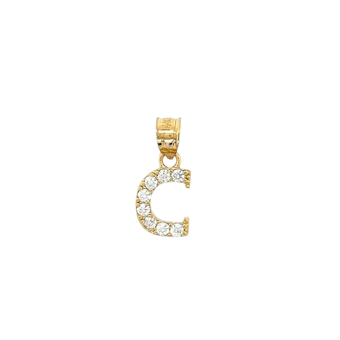 14K Gold Initials With CZ Pendants