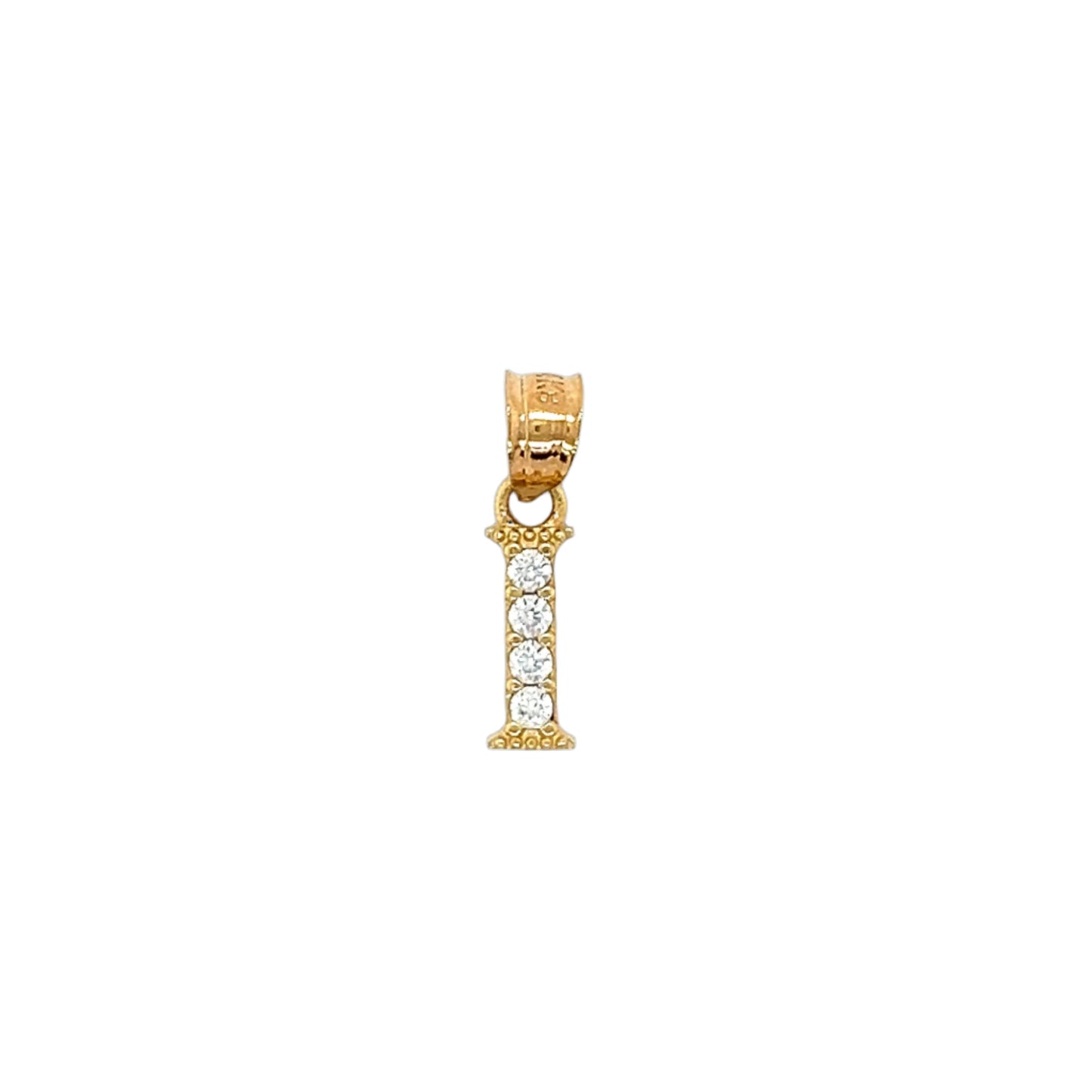 14K Gold Initials With CZ Pendants