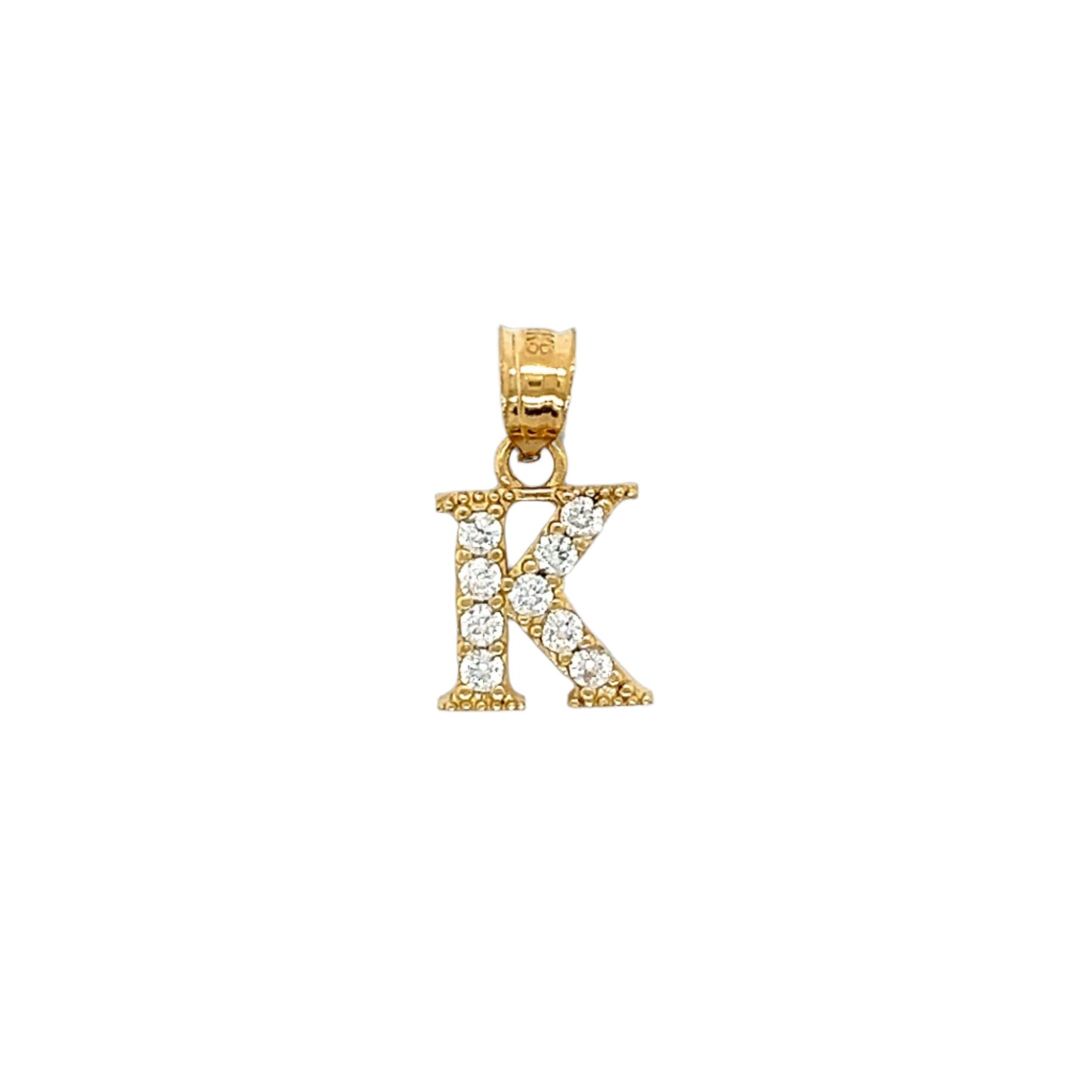 14K Timeless and Elegant Letter Jewelry CZ Pendants