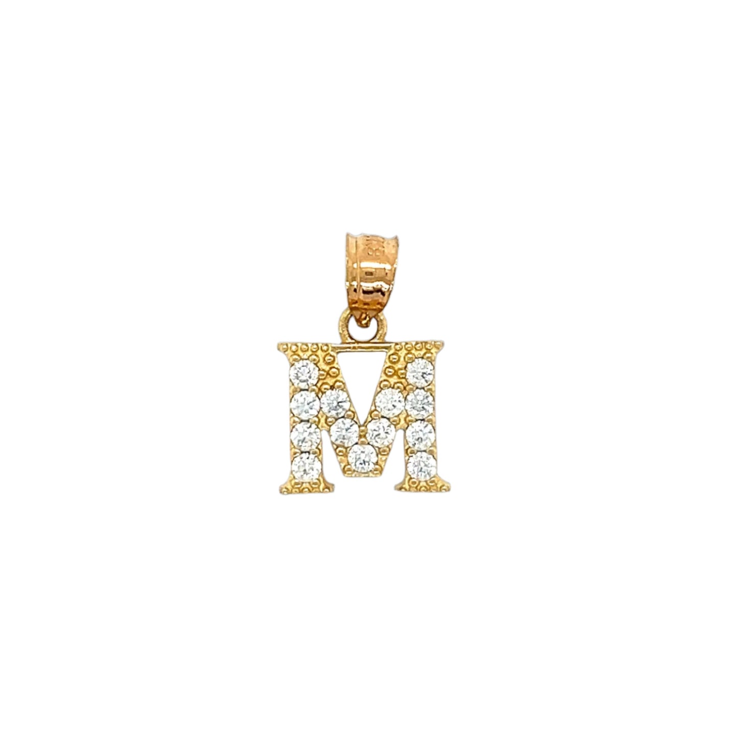 14K Gold Initials With CZ Pendants