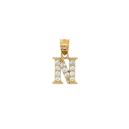 14K Timeless and Elegant Letter Jewelry CZ Pendants