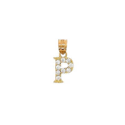 14K Gold Initials With CZ Pendants