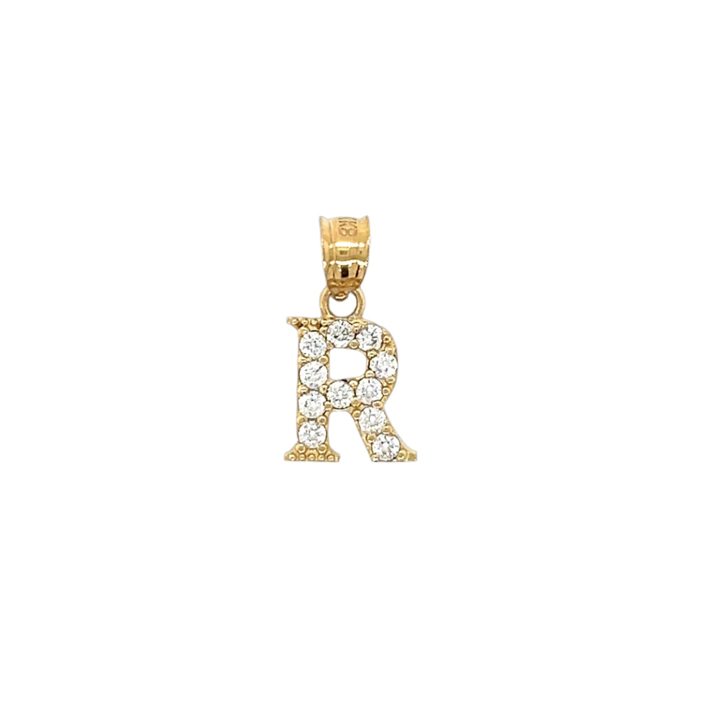 14K Gold Initials With CZ Pendants