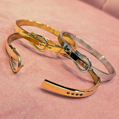 Adjustment Electroplated Belt Fashion Jewelry Bangle Stainless Steel Bracelet