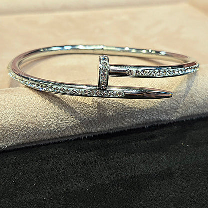 Nail Bangle Stainless Steel Cubic Zirconia Bracelet