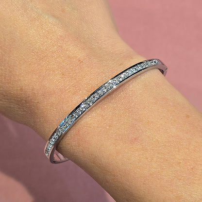 Tennis Clear Zirconia Steel Electroplated Bracelet Bangle