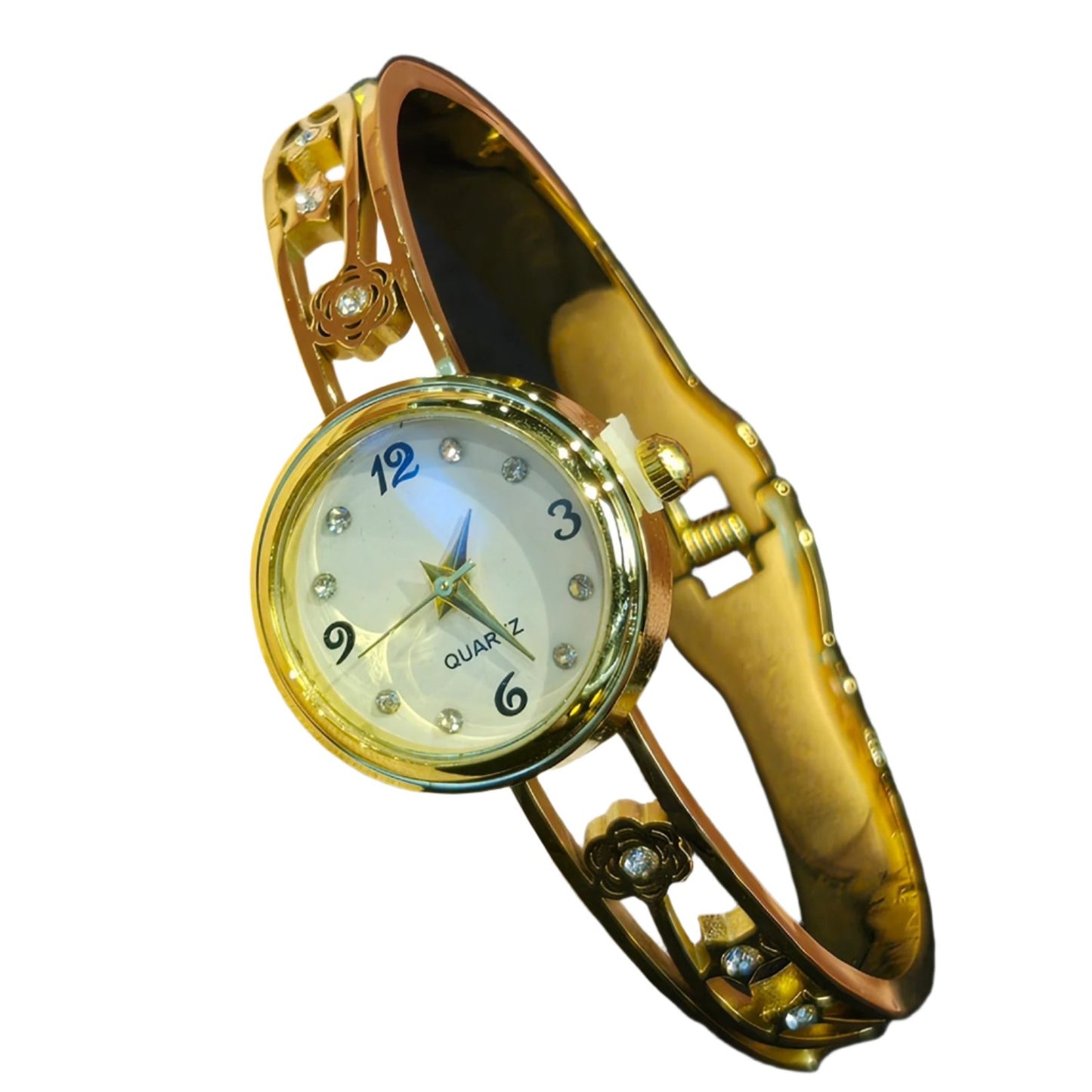 18k Gold Plated Stainless Steel Watch Bangle