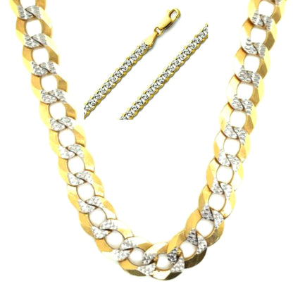 Sterling Flat Curb Pave Cuban Nickel Free Italy Chains Necklaces 18"-24" ; 3-10mm