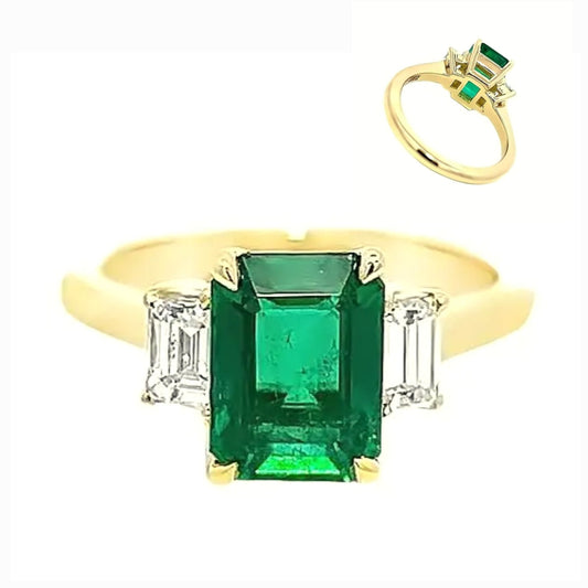 14k Gold Green Natural Diamond Engagement Ring - 36767