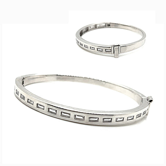 Brazalete Baguette Elegante Plata 925