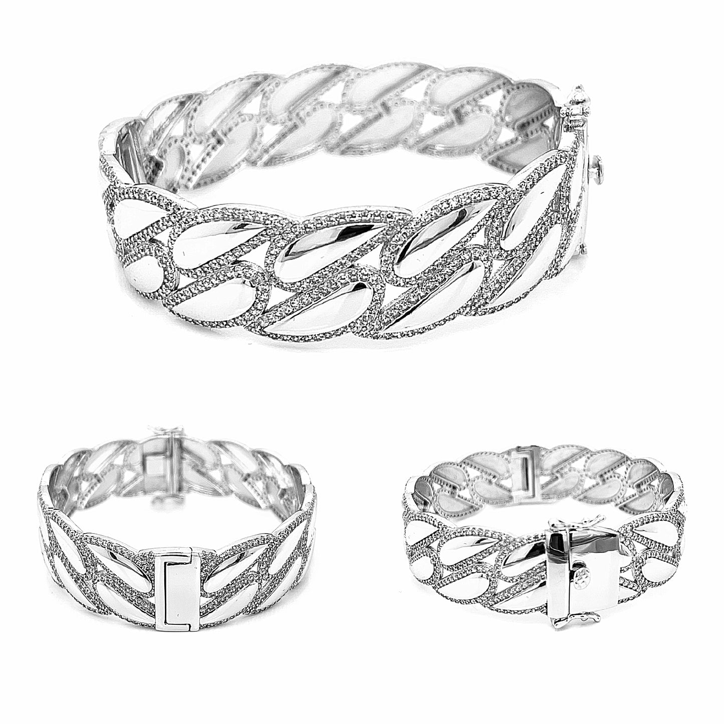 Brazalete elegante de plata 925 con circonitas