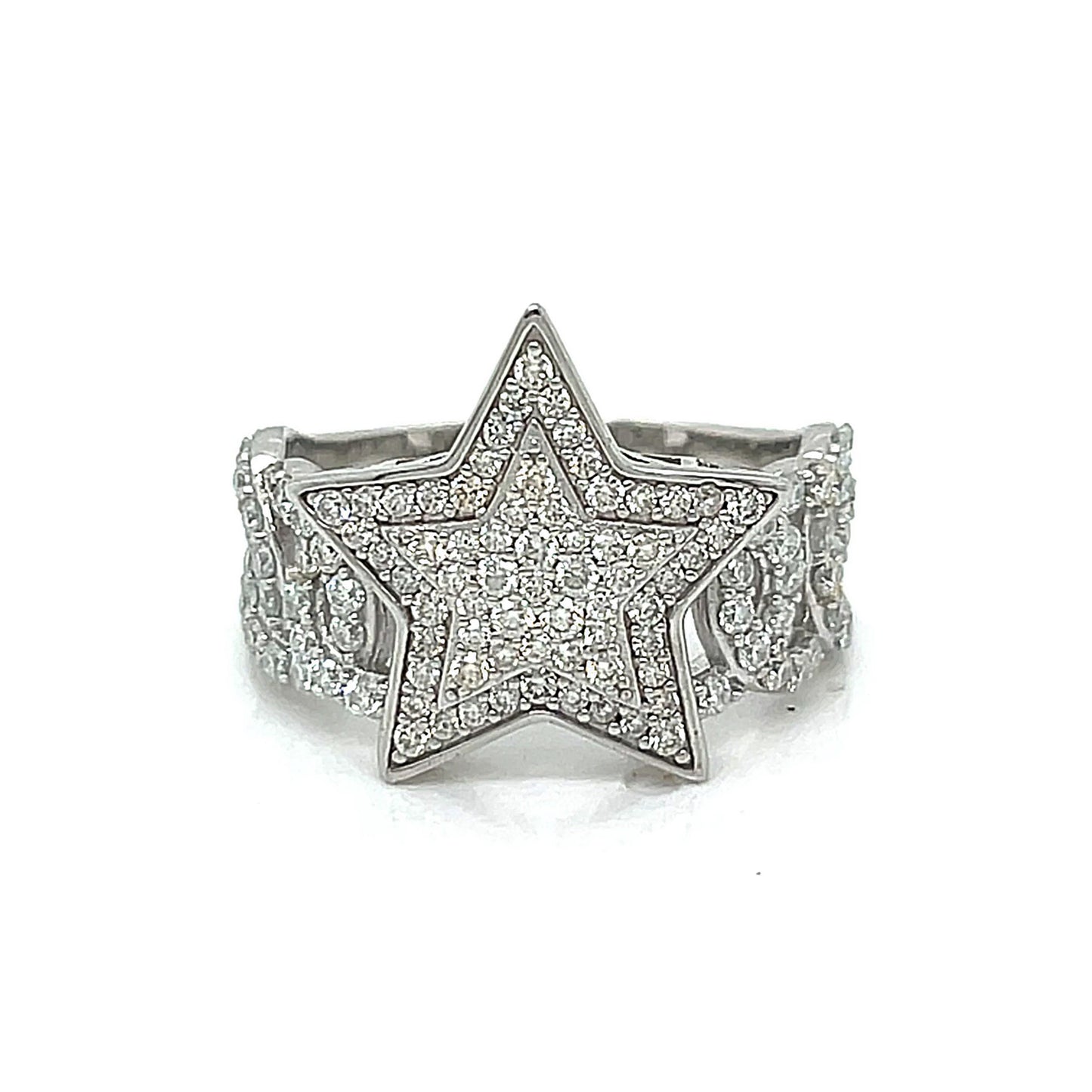 925 Sterling Silver Moissanite Star Ring - M100109