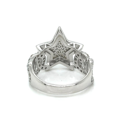 925 Sterling Silver Moissanite Star Ring - M100109