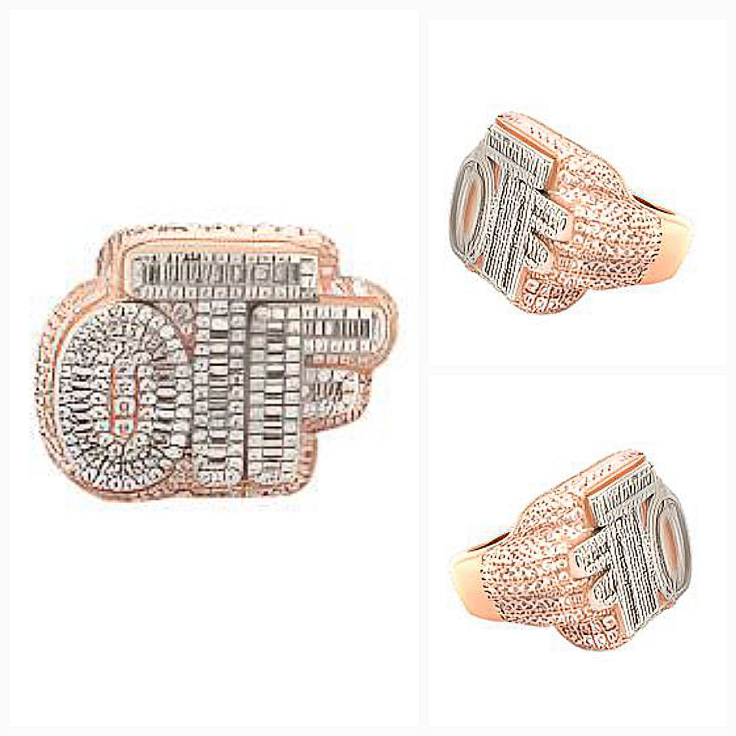 Iced Out 925 Sterling Silver 3D "OTF" Only The Family Ring - C1039093