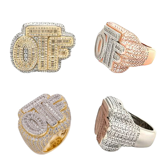 Iced Out 925 Sterling Silver 3D "OTF" Only The Family Ring - C1039093