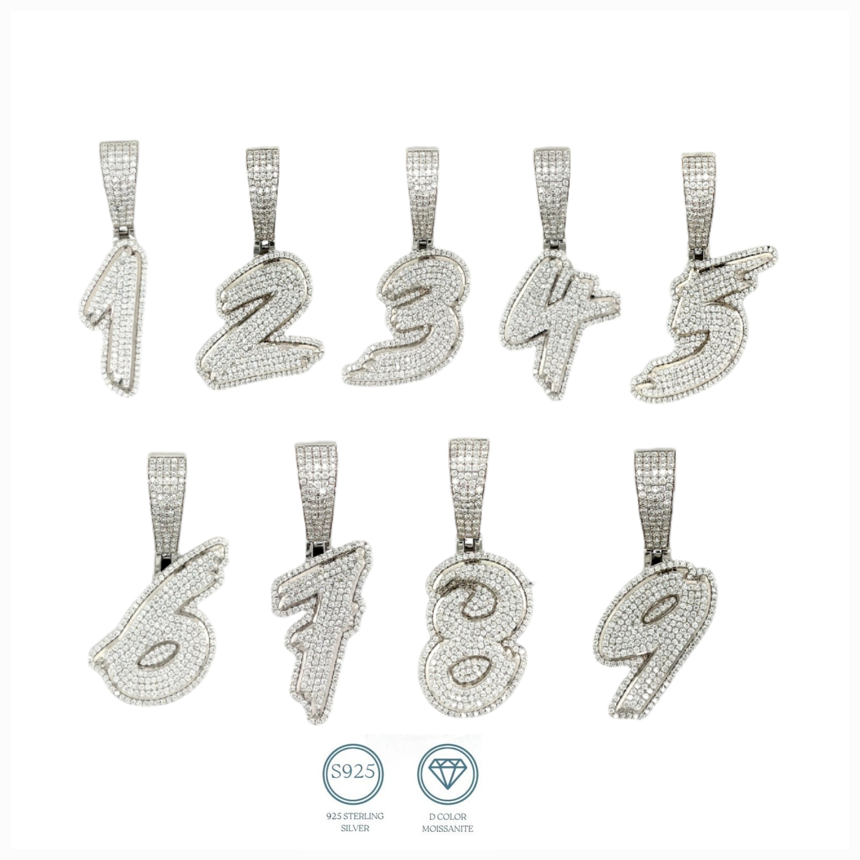 Luxury Fully Iced Out Hip Hop Rapper Bling Stylish Number with Brillia