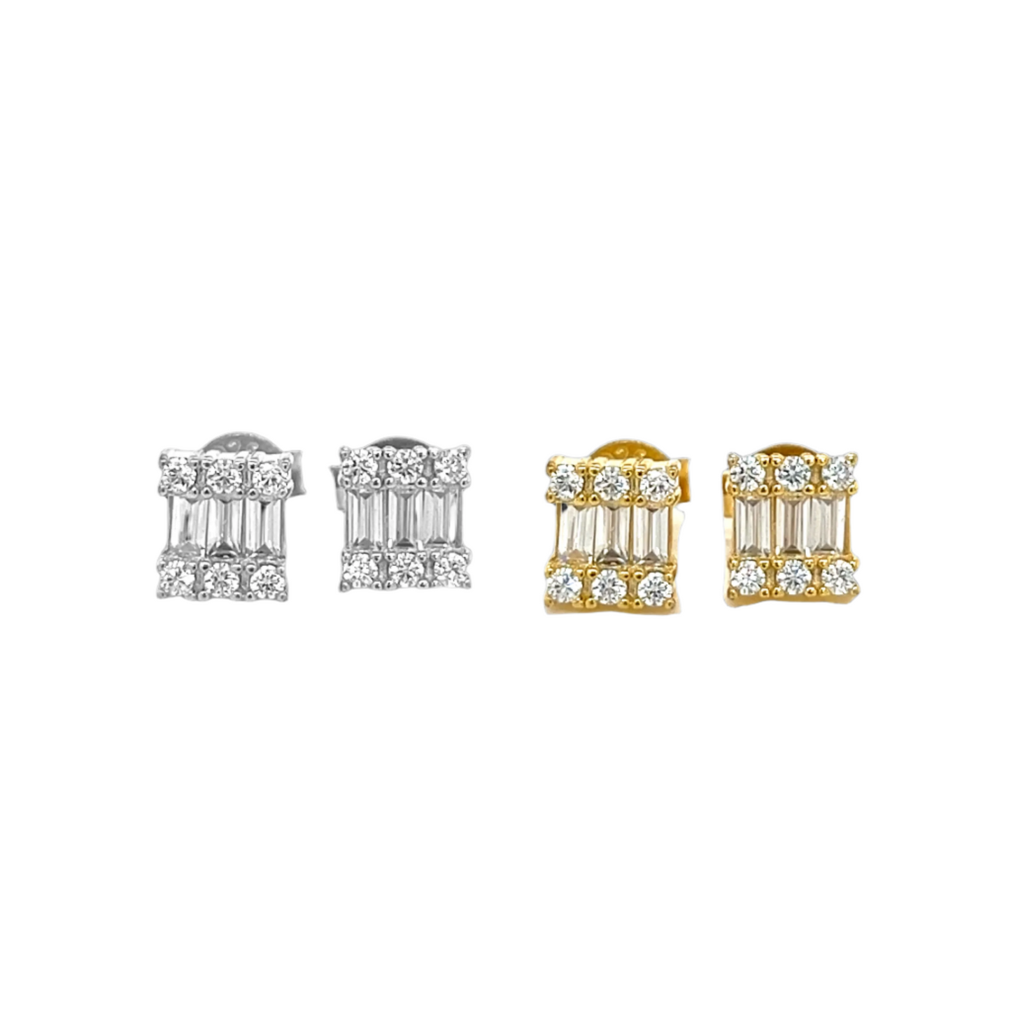 Beautiful Sterling Square Zirconia Earrings - C25579