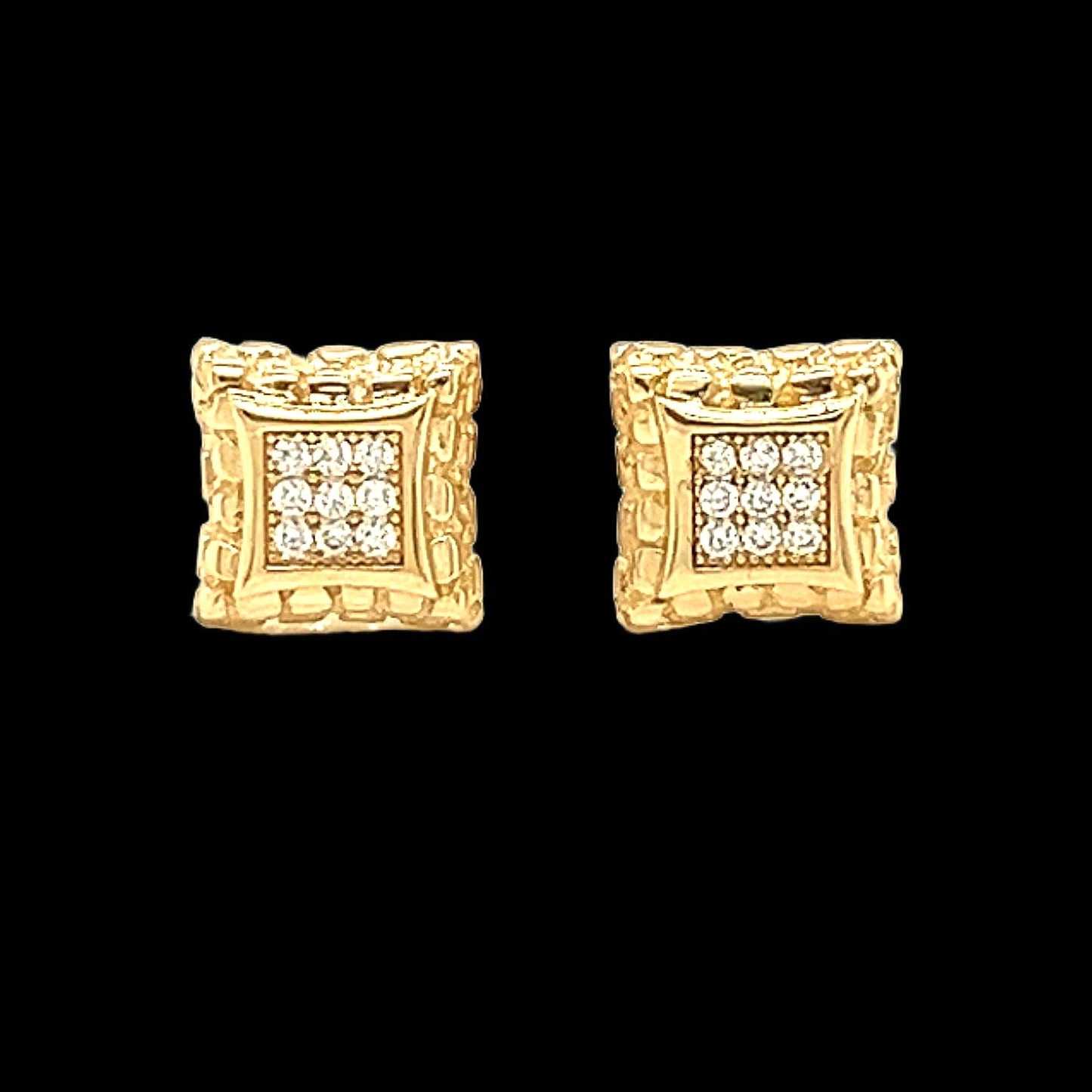 0.09ct Moissanite 10k Gold Timeless Nugget Earrings - G205933