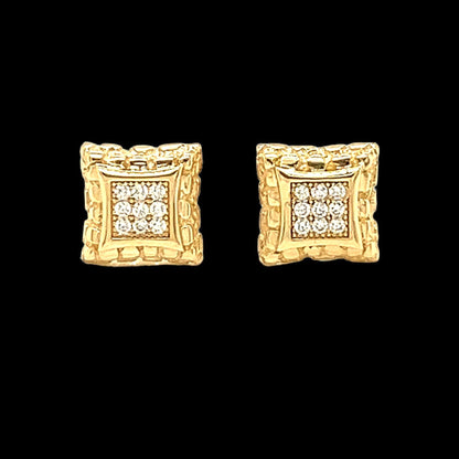 0.09ct Moissanite 10k Gold Timeless Nugget Earrings - G205933